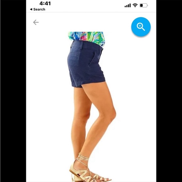 Lilly Pulitzer 5” inseam Jacquard Callahan Shorts True Navy NEW - Picture 2 of 8